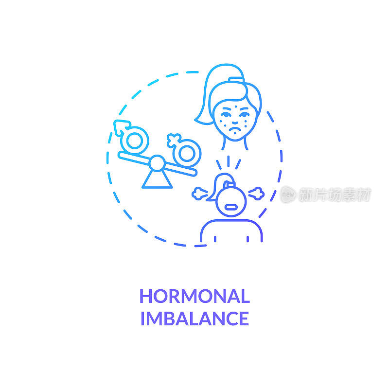 Hormonal imbalance concept icon